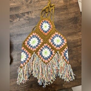 Free People Crochet Halter Top
